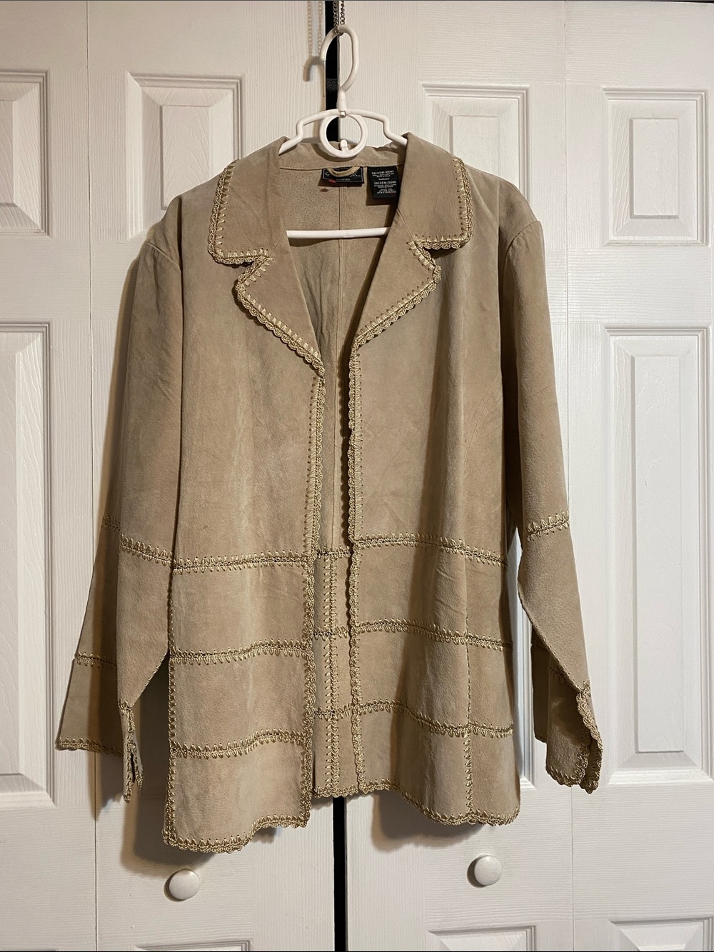 Outbrook Jacket Large Leather Suede Embroidery Long Sleeve Blazer size 3X